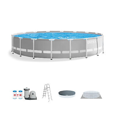 #ad Intex 20ft x 52in Prism Frame Above Ground Swimming Pool Set with Filter Pump