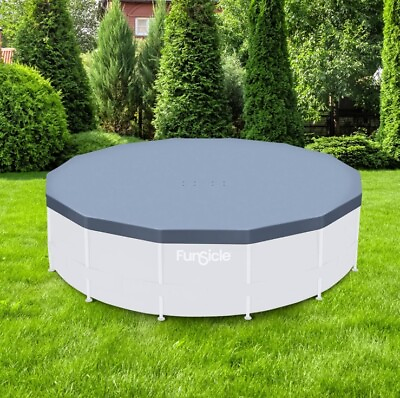 #ad Funsicle 13 14ft Round Above Ground Pool Debris Cover Gray