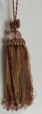 #ad #ad Frontgate Royal Christmas Red Gold Tassle Ribbon Crystals Ornament 8quot; Plus Loop
