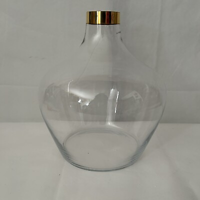 #ad #ad Frontgate Large Garance Vase Handblown Glass w 18K Gold Rim 12quot; x 11quot;