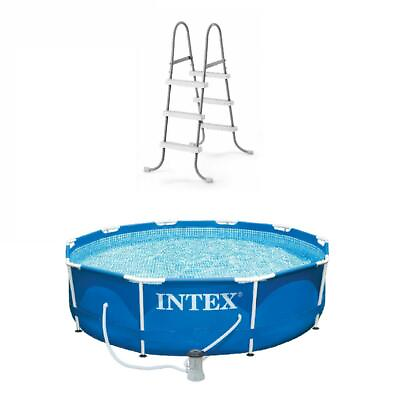 Intex Above Ground Ladder Filter Pump Swimming Pool Set 10 ft x 2.5 ft Round