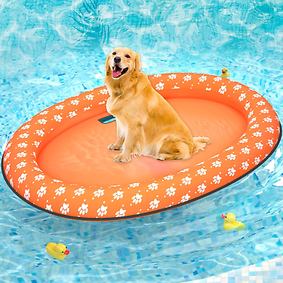#ad Dog Float Raft Inflatable Dog Swimming Float for Summer Orange