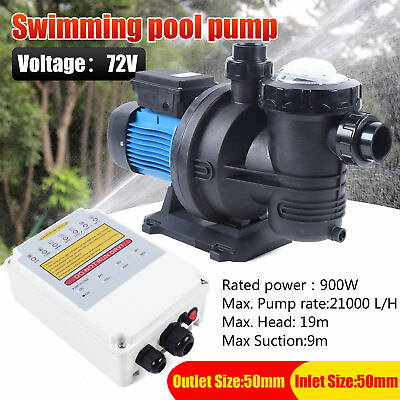 72V DC Pool Pump 900W 92GPM Solar Water Pump Swimming Pool Pump MPPT Controller