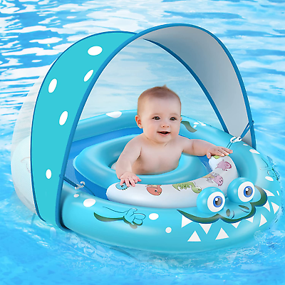 #ad Baby Pool Float with Removable UPF50 Sun Protection Canopy Baby Floats for Poo
