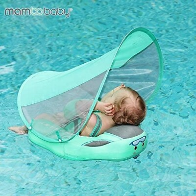 #ad Non inflatable Baby Summer Swimming Float Green Swim Lying Ring Pool With Canopy
