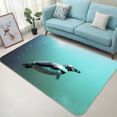 #ad 3D Penguin Swimming G074 Animal Non Slip Rug Mat Elegant Photo Carpet Wendy