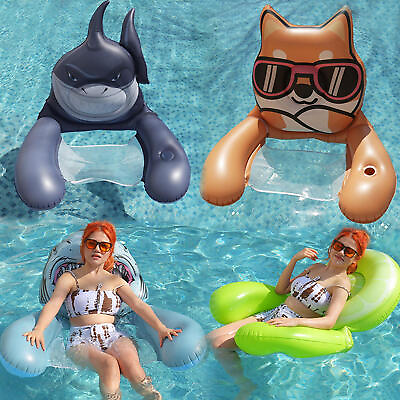 #ad Pool Chair Floats For Adults With Cup Holder Inflatable Floating Water Floaties