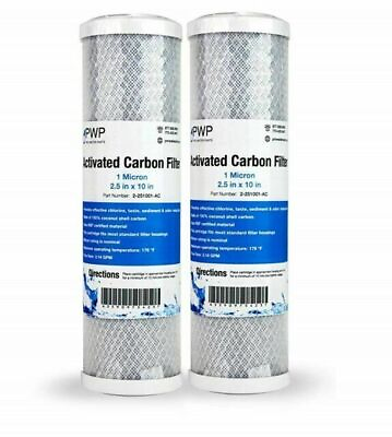 #ad Pro Water Parts Activated Carbon CTO Water Filter 1 Micron 2 pack...