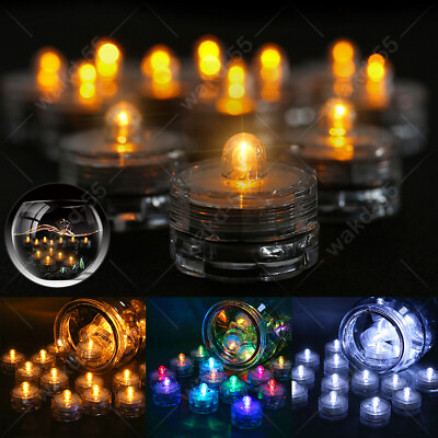 #ad 12x Waterproof LED Submersible Candles Tea Light Wedding Floral Party Decoration