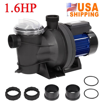 #ad 1.6HP Swimming Pool Pump In Above Ground Water Pump with Filter Basket 6075GPH