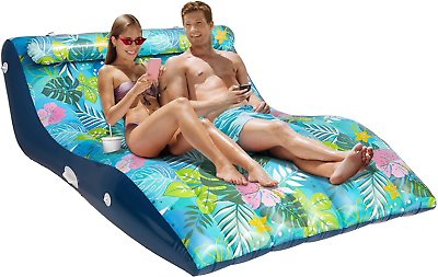 #ad Inflatable Pool Lounger Float Pool Floats for 2 Adults Heavy Duty Pool Recline