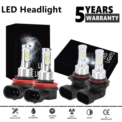 9005H11 LED Headlight Super Bright Bulbs Kit 8000k White 330000LM High Low Beam