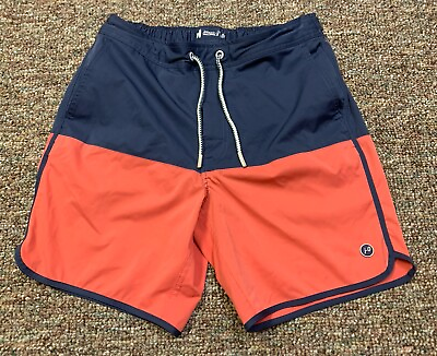 #ad #ad Johnnie O Mesh Lined Swim Trunks Mens Small 7” Inseam Blue Red