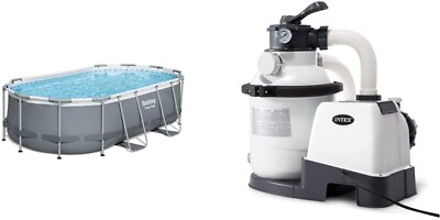 #ad Bestway Power Steel Above Ground Pool Set 14#x27; x 8#x27;2quot; x 39.5quot; Sand Filter Pump