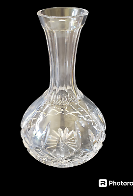 #ad Vintage Lismore Carafe Open Decanter Waterford Crystal 8 5 8quot; Signed Base