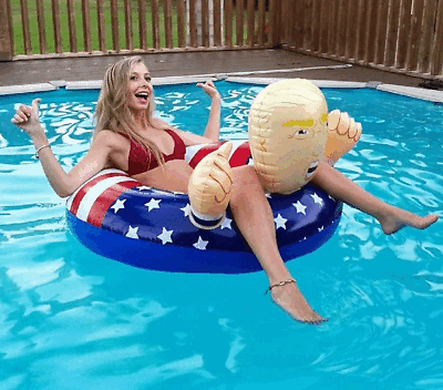 47quot;Trump Swimming Floats Inflatable Pool Raft Float Beach Party Swim Circle Ring