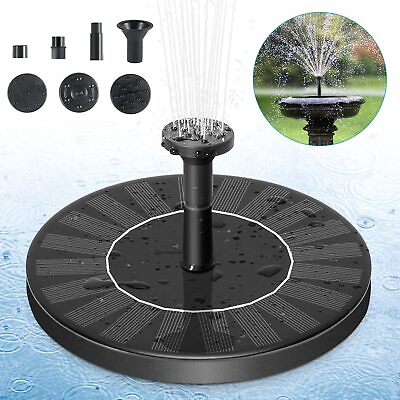 #ad 1 5PACK Solar Powered Fountain Water Pump Floating Garden Pond Pool Fish Tank