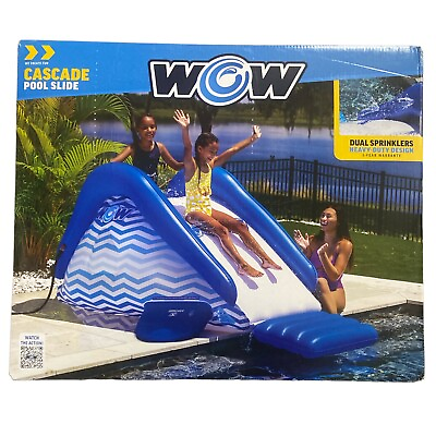 #ad WOW Sports Cascade Pool Slide Inflatable Slide with Sprinkler