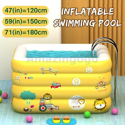 #ad Kid Inflatable Swimming Pool Family Swimming Pool Home Outdoor Indoor Garden