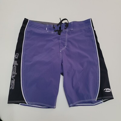 #ad #ad Quicksilver Highline PurpleBlack Surfsilk Active Swim Board shorts Mens Size 32