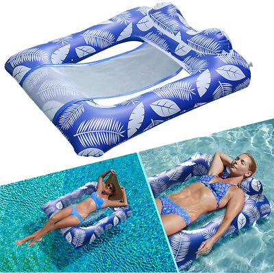 #ad #ad Inflatable Tanning Pool Lounger Float Bed Fun Toy Pool Mat Swimming Pool Chair