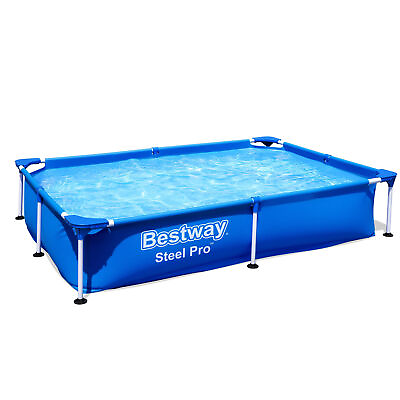 Bestway Steel Pro 87quot; x 59quot; x 17quot; Rectangular Above Ground Outdoor Swimming Pool