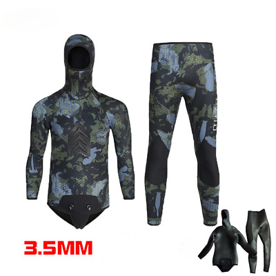 #ad 3.5mm Camouflage Swimming Diving Fishing Surfing Suit Men Separated Swimwear