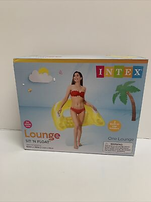 #ad Intex Lounge Sit #x27;N Floats Pool Floats NEW w Cup Holders 60quot; x 39quot; New Sealed