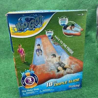 #ad Bestway H20GO Triple Slip N Slide Aqua Ramp Drench Pool 18ft Water Slide