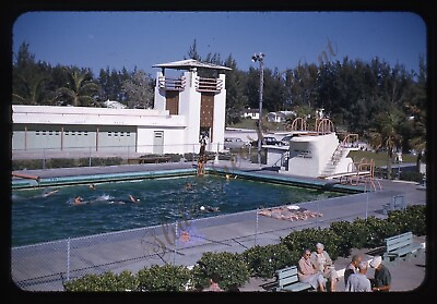 #ad Swimming Pool High Dive 1950s Slide 35mm Red Border Kodachrome