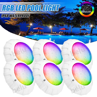 6PCS 36W RGB Swimming LED Pool Lights underwater light IP68 Waterproof Lamp 12V