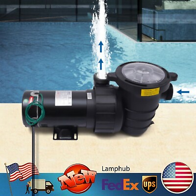 #ad Swimming Pool Pump 1.5HP Filter Pump w Strainer In Above Ground 3450rpm 1100W