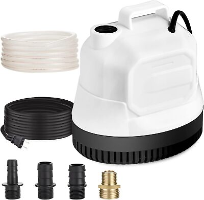 #ad 30 Ft Pool Cover Pump Above Ground 850 GPH Submersible Water Pump 4Adapters