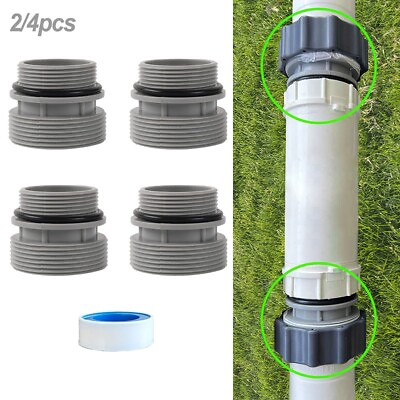 #ad For Intex 1 1 2” Swimming Pool Pump Replacement Hose Extension Adapter Connector
