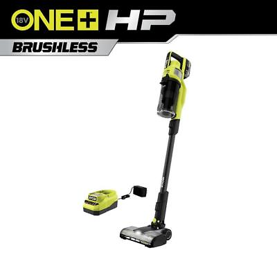 #ad USED RYOBI ONE HP 18V Brushless Cordless Pet Stick Vacuum Cleaner Kit with 4.