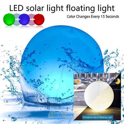#ad Solar LED Lights Inflatable 14quot; Floating Pool Lights Waterproof Color Changing