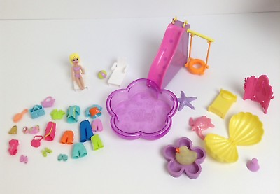 #ad Polly Pocket Super Slide Swimming Pool Accessories 33 Piece Lot