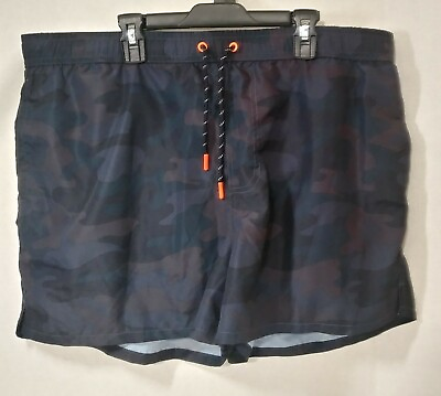 #ad VIFUUR Men#x27;s XXL Blue Camouflage Swim Trunks Quick Dry Mesh Lining Board Shorts