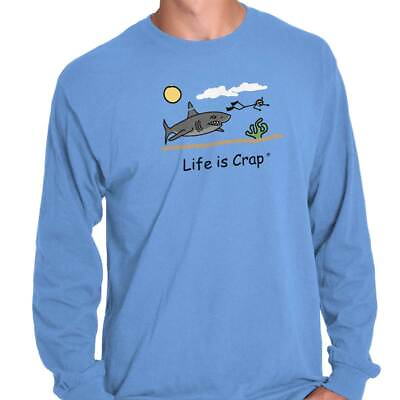 #ad Life is Crap Sucks Snorkel Scuba Dive Funny Long Sleeve T Shirts Tees For Men