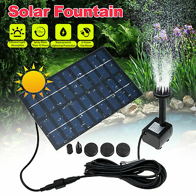 #ad Brushless Solar Water Pump Power Panel Kit Fountain Pool Garden Watering 200L H