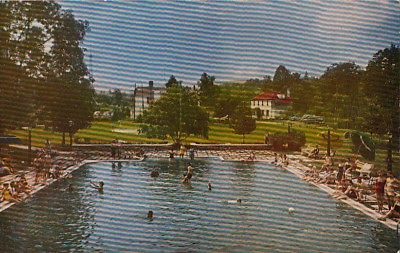 Postcard Water Fun Majestic Pool Pocono Gardens Lodge Cresco PA