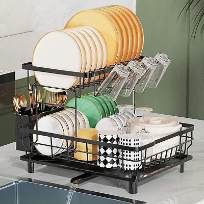 #ad #ad 2 Tier Over The Sink Dish Drying Rack Dish Rack Above Kitchen Shelf Dish Drainer
