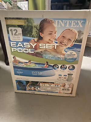 #ad NEW Intex 12 X 30 Easy Set Above Ground Swimming Pool W Filter Pump 28121EH