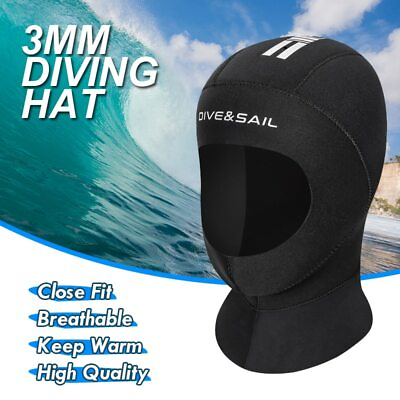 3mm Neoprene Diving Hood Hat Swimming Winter Wetsuit Head Cover Snorkeling Cap