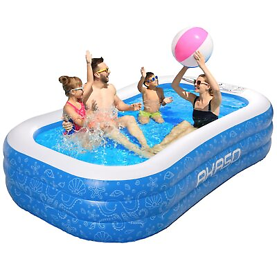#ad Inflatable Swimming Pool 94.5X56X22 Family Blow Up Pool Kids Adults and Toddlers