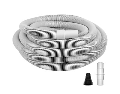 #ad 35Ft Swimming Pool And Spa Vacuum Hose With 2 Adapter Set Spiral Wound Design