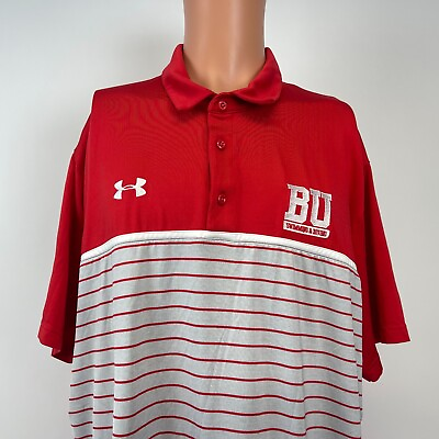 #ad Under Armour BU Terriers Swimming And Diving Striped Heat Gear Polo Shirt 2XL