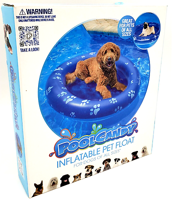 #ad POOL CANDY INFLATABLE PET FLOAT RAFT For DOGS Of ALL Sizes TO 100 LBS HEAVY DUTY