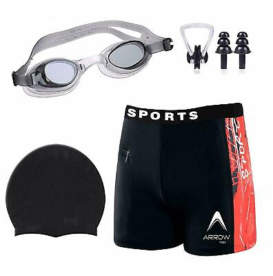 #ad Swimming Kit with 1 Swimming Shorts Costume Trunk Swimming 1 Anti Fog Goggle