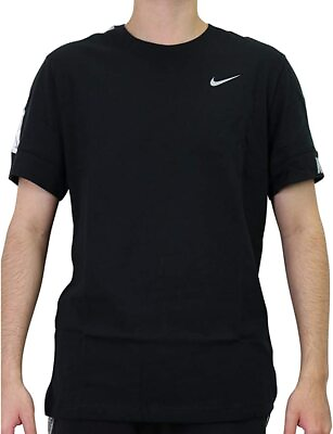 Nike New Repeat Crew Neck T Shirt Men#x27;s Black Grey Cheap Bargain Sale Air Max